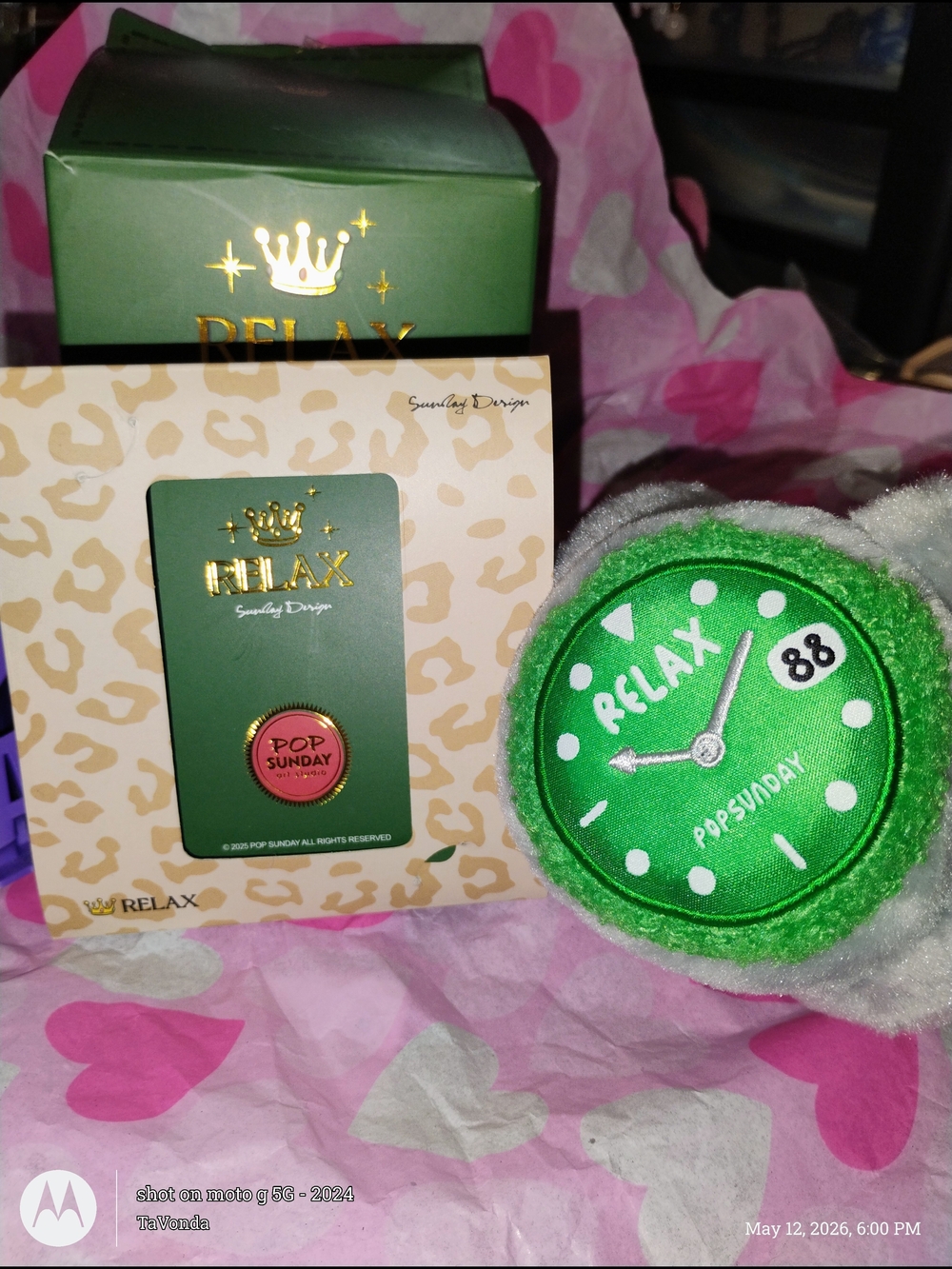 Pop Sunday Green Relax Watch Plush Bag Charm ***Box Damaged***